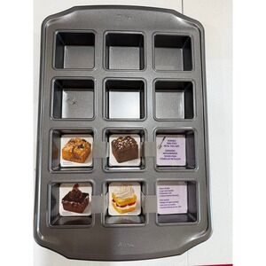 Wilton Nonstick Brownie Bar Pan 12 Cavity Square Dessert Baking Mold Kitchenware